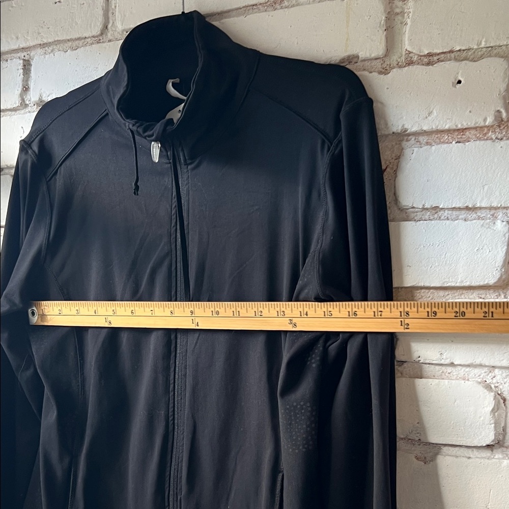 Black Women's Zip-Front Jacket funnel neck athletic jacket - Picture 9 of 11